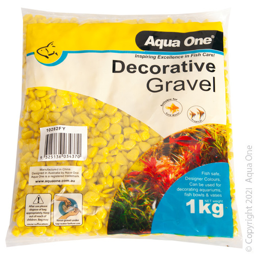 Aqua One Decorative Gravel Fluro Yellow 1kg