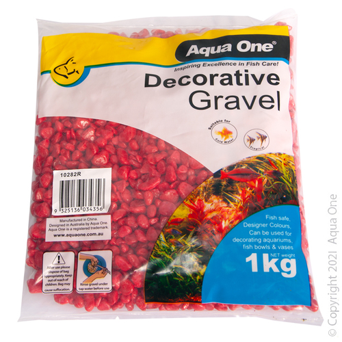 Aqua One Decorative Gravel Scarlet Red 1kg