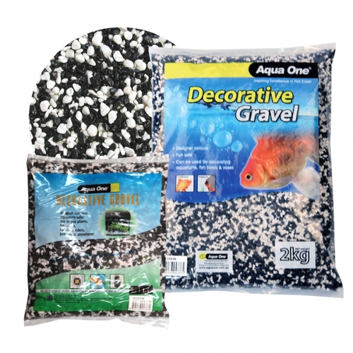 Aqua One Decorative Gravel Mixed White Black 1kg