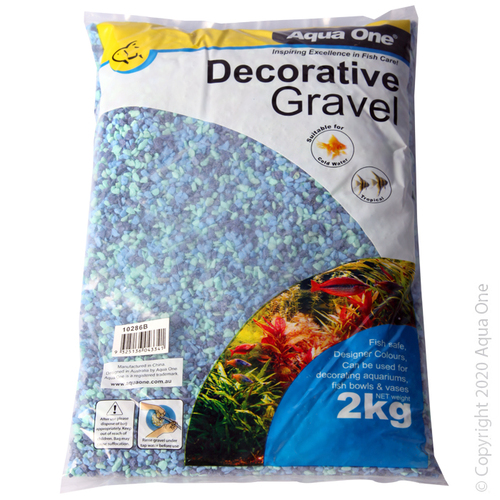 Aqua One Decorative Gravel Mixed Aqua Blue 2kg