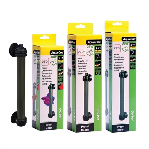 Aqua One Nano Glass Preset 26c Heater 50W 16.8cm